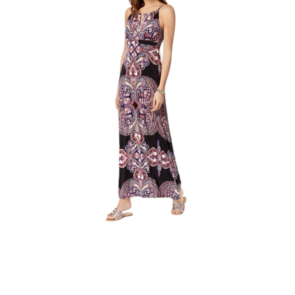 INC Strappy Maxi Dress. Black, Pink, Burgundy. Size M NWT #001 - Picture 7 of 8